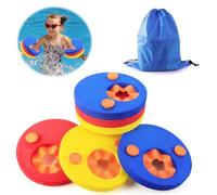 Swimming Discs Children's 6 Pieces Swimming Float Discs with Storage Bag Arm Swimming Plate EVA Round Dolphin Swimming Discs Suitable for Boys Girls Aged 3-6 Years Swimming Learning