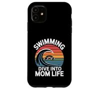 Swimming Dive Into Mom Life Retro Wave Sunset Case for iPhone 11