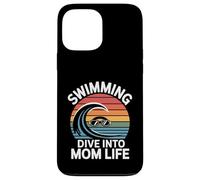 Swimming Dive Into Mom Life Retro Wave Sunset Case for iPhone 13 Pro Max