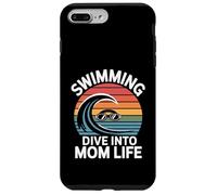 Swimming Dive Into Mom Life Retro Wave Sunset Case for iPhone 7 Plus/8 Plus