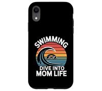 Swimming Dive Into Mom Life Retro Wave Sunset Case for iPhone XR