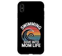 Swimming Dive Into Mom Life Retro Wave Sunset Case for iPhone XS Max