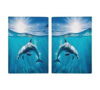 Swimming Dolphin in Blue Sea Passport Protector Slim Passport Holder for Travel Essentials Compact Passport Sleeve Lightweight Wallet for Travel, style, 20.3x13.8cm