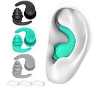 Swimming Ear Plugs, 3 Pairs Waterproof Reusable Silicone Swim Earplugs for Swimming Surfing Snorkeling and Other Water Sports