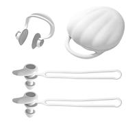 Swimming Ear Plugs and Nose Clip for Adults, Reusable Silicone Waterproof Ear Plugs Swimming with Nose Clips and Case, Comfortable Fit for Pool Surfing All Water Sports, for Adults & Kids 8+ (White)