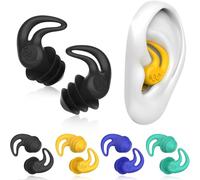 Swimming Ear Plugs for Adults - 4 Pairs Silicone Waterproof Swim Earplugs for Surfing,Diving,Showering and Other Water Sports - Keep Water Out and Ear Protection.