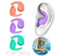 Swimming Ear Plugs for Kids 6-14,3 Pairs Waterproof Reusable Silicone Swim Earplugs for Swimming Surfing Snorkeling and Other Water Sports (Kids 6-14 Years Old)