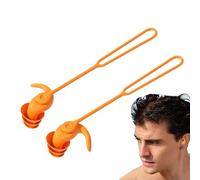 Swimming Ear Plugs, Silicone Noise-Reducing Reusable Earplugs, Water-Resistant Hearing Protection Swim Accessories with Lanyard, Comfortable Sleep Earplugs for Adults, Shower, Bath, and Pool Use