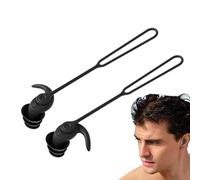 Swimming Ear Plugs, Silicone Noise-Reducing Reusable Earplugs, Water-Resistant Hearing Protection Swim Accessories with Lanyard, Comfortable Sleep Earplugs for Adults, Shower, Bath, and Pool Use
