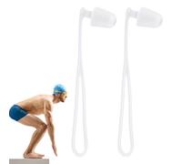 Swimming Earplugs - Comfortable Swimming Ear Plugs Silicone,Waterproof Reusable Hearing Protection Earbuds 1 Pair with Lanyard for Shower Pool Diving Surfing Kayaking