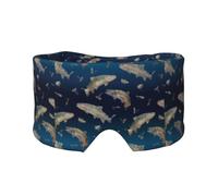 Swimming Fish On Ombre Fleece, Full Eye Covers Light Blocking Eye Mask Sleep Eye and Ear Muffs