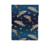 Swimming Fish On Ombre Fleece, PU Leather Laptop Sleeve, Notebook Bag Laptop Case Sleeve Tablet Briefcase