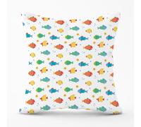 Swimming Fish Outdoor Cushion Warren Reed - Designer Blue 60cm x 60cm