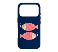 SWIMMING FISH Retro Undersea Ocean Geometric Fuchsia Pink Case for iPhone 17 Pro