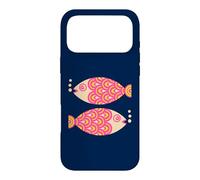 SWIMMING FISH Retro Undersea Ocean Geometric Fuchsia Pink Case for iPhone 17 Pro Max