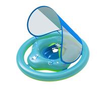 Swimming Float - Canopy Inflatable Ring, Adjustable Safety Seat Water Toys Featuring Sunscreen Shade | Boys Girls Bathtub Travel Summer Beach Outdoor Games Poolside Activity Use