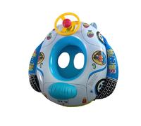 Swimming Float Car Seat with Steering Wheel and Backrest Pool Swimming Ring for Summer Pool Beach Water-Car Boat Swim Ring (You need to pump it up by yourself.)