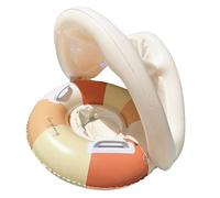 Swimming Float - Inflatable Foldable Safety Seat Swim Ring With Sun Canopy, Retro Floating Sunshade Pool Toy, Secure Water Play Equipment | Ideal For Outdoor Backyard Garden Pools Beach Lake Ac