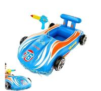 Swimming Float Inflatable Swimming Ring with Spray Toy, 110x75cm Cartoon Boat, Fighter with Sunshade Style, Heavy Duty PVC with Travel Build, Boys Girls for Lake Outings