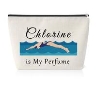 Swimming Gifts for Women Makeup Bag Swimming Team Gifts Swimming Lover Gift Swim Coach Gifts Toiletry Bag Swim Coach Thank You Presents for Friend Birthday Christmas Travel Cosmetic Pouch