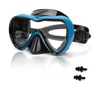 Swimming Goggles, Anti-Fog Dive Goggles with Nose Cover, Anti-Leak Silicone Dive Mask for Adult Diving Mask, 180 Degree HD Tempered Glass Swim Mask for Snorkeling Mask with Earplugs, Diving Goggles
