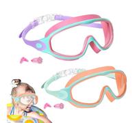 Swimming Goggles - Kids Swim Eyewear, Anti Fog Glasses | UV Protection Goggles with Nose Clip, Comfortable Pool Accessories for Diving, Snorkeling, Beach, Summer Girls Boys Youth