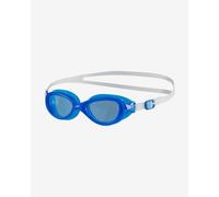 Speedo Unisex-Youth Futura Classic Swimming Goggles | Anti-fog | Anti-leak Goggles, Clear/Neon Blue, One Size