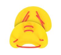 Swimming Hand Paddles Fins Adjustable Adults Swim Pool Sport Professional Training Finger Webbed Gloves Equipment(Yellow)