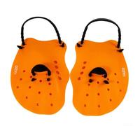 Swimming Hand Paddles for Children Adjustable Swim Gloves with Holes for Efficient Water Channeling and Strength Enhancement (Orange)