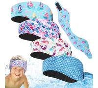 Swimming Headband, 4PCS 20.5 Inch Waterproof Kids Swimming Ear Plugs, Adjustable Ear Covers with Non Slip Lining for Kids Adult Surfing Bathing Kayaking, Style 2
