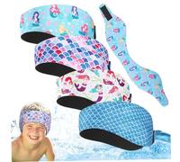 Swimming Headband, 4PCS 20.5 Inch Waterproof Kids Swimming Ear Plugs, Adjustable Ear Covers with Non Slip Lining for Kids Adult Surfing Bathing Kayaking, Style 2