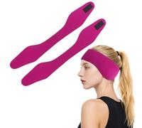 Swimming Headband to Hold Earplugs, 2PCS Waterproof Swim Ear Band, Adjustable Swimming Ear Plugs Protection Cover Keep Water Out (2*Pink, L)