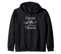 Swimming Heaven Quote Religion Closest Swimmer Design Zip Hoodie