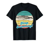Swimming Humpback Whale Retro Vintage Ocean Sunset Design T-Shirt