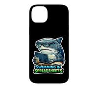 Swimming In Spreadsheets Workaholic Shark Job Humor Case for iPhone 14 Plus