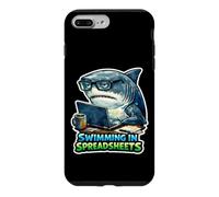 Swimming In Spreadsheets Workaholic Shark Job Humor Case for iPhone 7 Plus/8 Plus