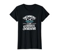 Swimming is My Favorite Season Value Graphic T-Shirt, Women, Black, XL