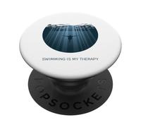 Swimming is My Therapy - Women's Float T-Shirt PopSockets Adhesive PopGrip