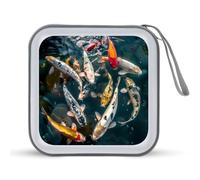Swimming Japanese Fish Portable CD Case Holder 48 Capacity Travel DVD Storage Boxs Wallet Bag