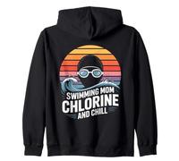 Swimming Mom Chlorine And Chill Swim Zip Hoodie