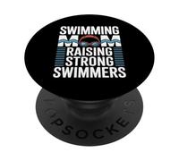 Swimming Mom Raising Strong Swimmers Swim Team Pride PopSockets Adhesive PopGrip