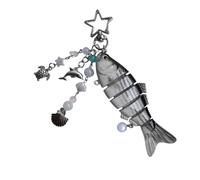 Swimming Motion Fish Shape Keychain Flexible Articulating Body Realistic Fishing Theme Decoration for Backpacks Realistic Fish Keychain for Fishing Lovers, フリーサイズ