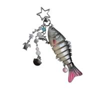 Swimming Motion Fish Shape Keychain Flexible Articulating Body Realistic Fishing Theme Decoration for Backpacks Realistic Fish Keychain for Fishing Lovers, フリーサイズ