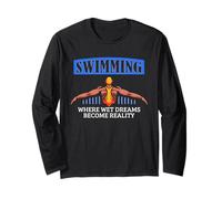 Swimming Motivation Dream Big Become Reality Quote Long Sleeve T-Shirt