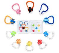 Swimming Nose Clip - 10 Packs Silicone Swim Nose Plugs for Kids (Age 7+) and Adults,Waterproof Pool Nose Plugs for Diving Swimming and Other Water Sports with Storage Box,Multi-Color