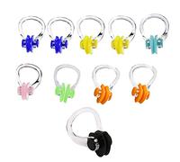 Swimming Nose Clip,10 Pcs Silicone Swimming Nose Pegs Waterproof Silicone Nose Plugs Swim Training Protector Plug for Children Kids Free Divers and Beginners 7 Colors
