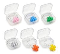 Swimming Nose Clip 6 Pcs, Silicone Nose Plugs with Individual Storage Case, Waterproof Swim Training Protector for Swimming Lessons Water Aerobics, Kids & Adults Beginners Gear