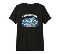 Swimming not Drowning Ironic Hobby Swimmer Premium T-Shirt