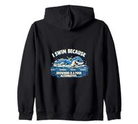 Swimming not Drowning Ironic Hobby Swimmer Zip Hoodie