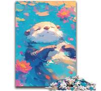 Swimming Otter Jigsaw Puzzles for Teenagers 1000 Jigsaws,Educational Game Challenge Toy Wall Decoration Unique Birthday And Xmas Gifts (38x52cm)